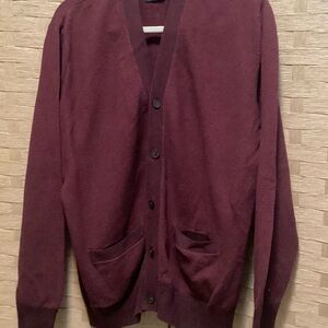 Men's Vintage Chaps Knit Burgundy Cardigan Sweater